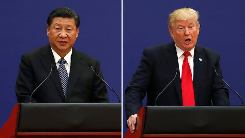 中国国家主席习近平(左)和美国总统特朗普。(美联社)
